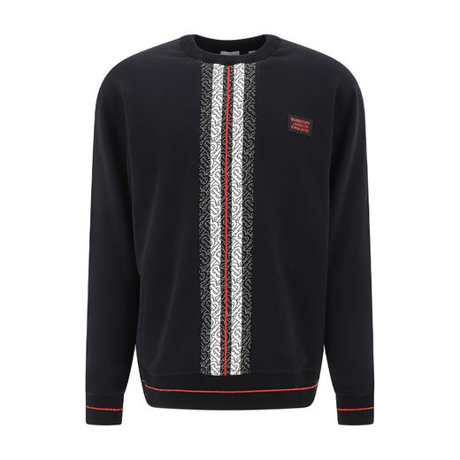 BURBERRY 巴宝莉 男士TB专属标识条纹印花棉质运动针织衫 黑色 8026939 A1189 商品图0