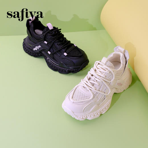 Safiya/索菲娅 2024春季潮流设计感显脚小网面轻便增高老爹鞋 SF41112004 商品图3