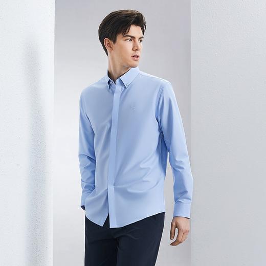 【含竹纤维】柒牌男士长袖衬衫2024春季新款商务职场正装翻领衬衣	126A70770 商品图1