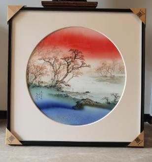 空水澄怀一色秋瓷板画 商品图0