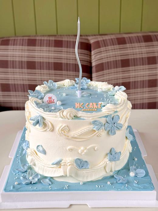 蓝色系ins 裱花蛋糕 商品图0