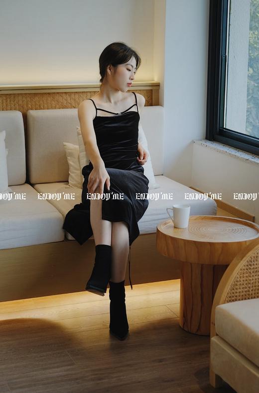 【门店同款】ENJOY秋季金属扣设计丝绒裙 154414978 商品图4