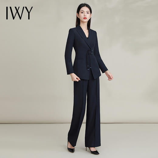 IWY/新中式藏青色西装套装女新款国风职业装高端西服外套FYCP075 商品图0