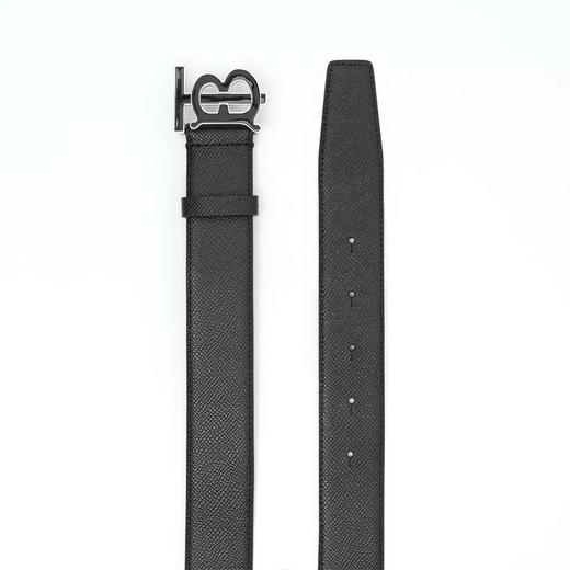 BURBERRY 巴宝莉 男士TB专属标识图案粒纹皮革腰带 黑色 8024167 A1189 商品图2