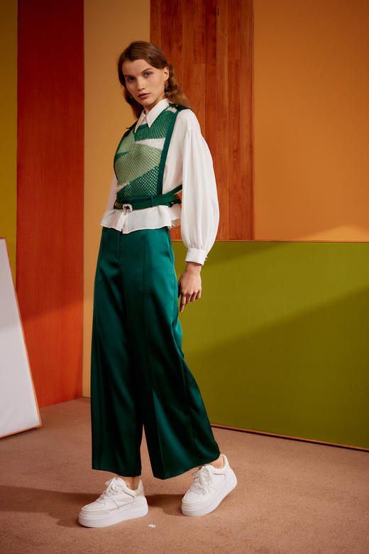 SAFICOO【焕变】系列 简约大气高腰显瘦阔腿喇叭裤 商品图1