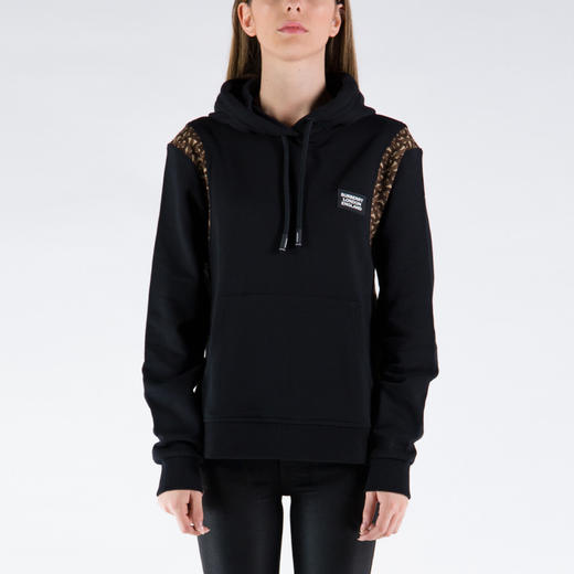 BURBERRY 巴宝莉 女士TB专属标识印花裁片棉质宽松连帽卫衣 黑色 8032294 A1189 商品图0