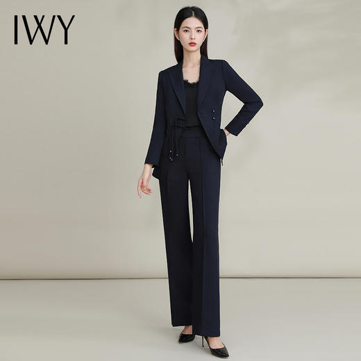 IWY/新中式藏青色西装套装女新款国风职业装高端西服外套FYCP075 商品图3