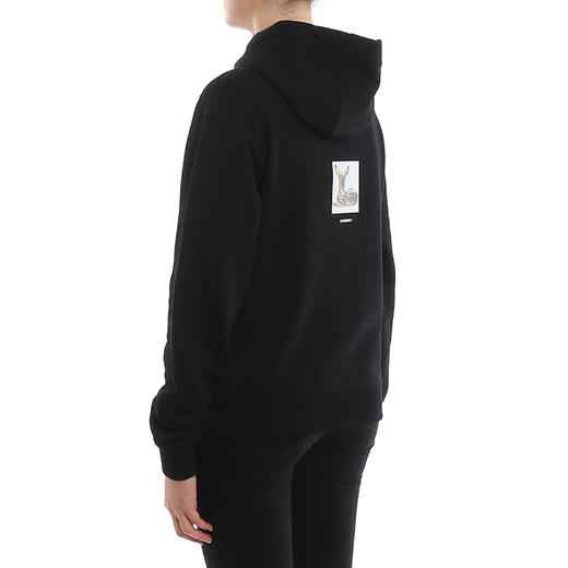 BURBERRY 巴宝莉 女士棉质小鹿徽标印花连帽卫衣 黑色 8024655 A1889 商品图2