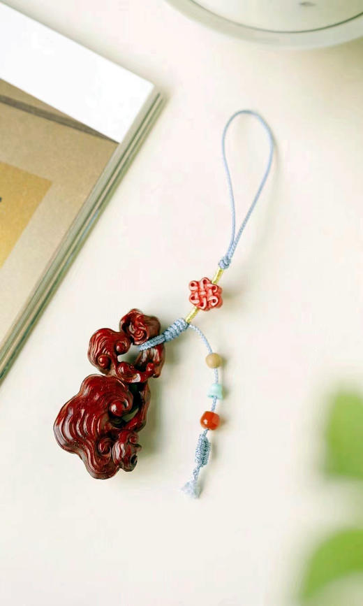 灵芝°小叶紫檀钥匙扣挂件 商品图0