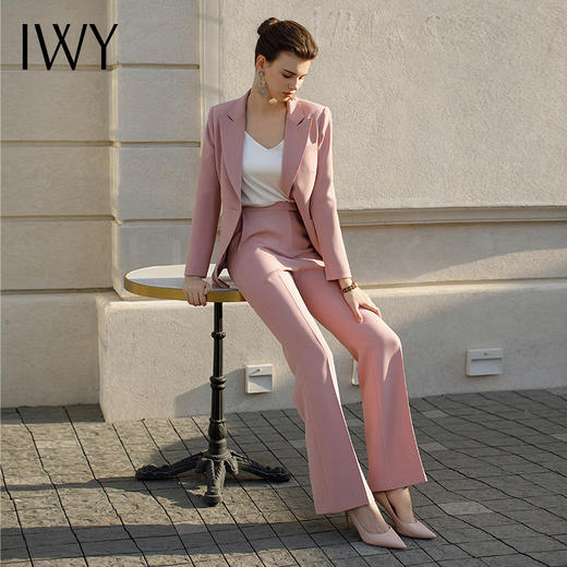 IWY/粉色西装外套女新款一粒扣西服正装套装主持人上镜服装CP1952-P 商品图3