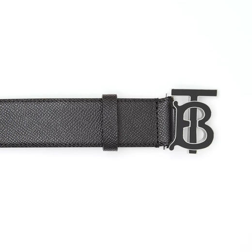 BURBERRY 巴宝莉 男士TB专属标识图案粒纹皮革腰带 黑色 8024167 A1189 商品图3