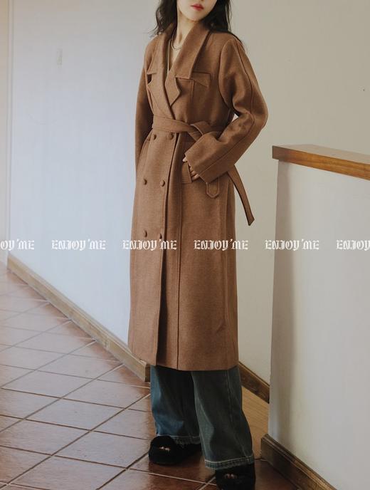【门店同款】ENJOY冬季排扣收腰长款呢大衣 155015186 商品图0