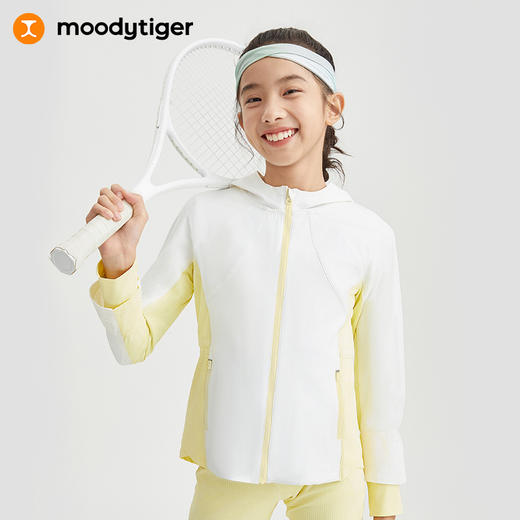 【专属】moodytiger24年春新女童长袖运动休闲跑步外套运动连帽外套41210402 商品图0