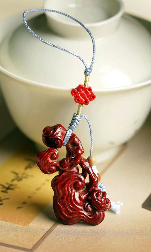 灵芝°小叶紫檀钥匙扣挂件 商品图5