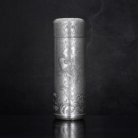 子佩集S999银【鱼游濠水】杯摆件【DLBJB030】纯银内胆泡茶杯2401