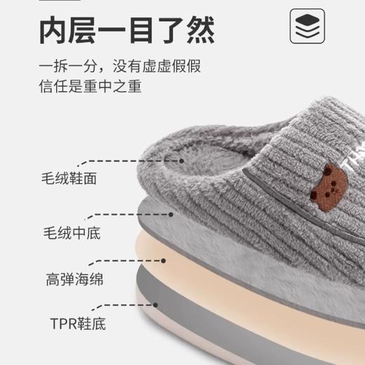 【2000积分】棉拖鞋女款冬季新款室内居家居保暖毛拖鞋男款家用男士秋冬天 商品图3