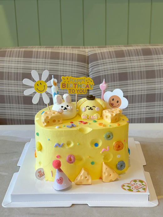 芝士块小兔子&布丁狗装饰蛋糕 商品图1