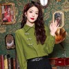 2025早春新款【复古盘扣 polo领长袖衬衫女】春装 气质百搭 女士衬衣上衣 商品缩略图3