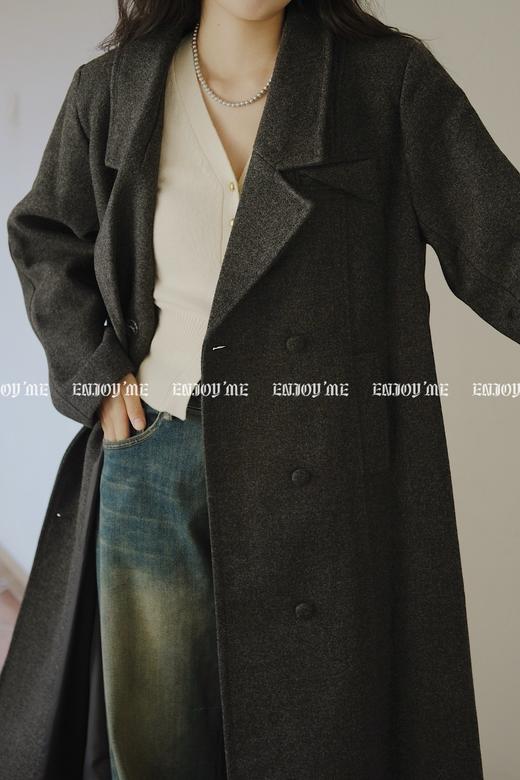 【门店同款】ENJOY冬季排扣收腰长款呢大衣 155015186 商品图4