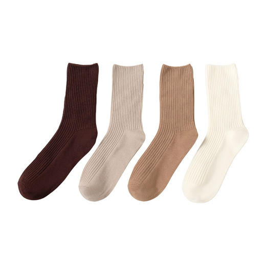 【5双装❗️双针无骨袜】2025年春季新款时尚百搭简约中筒袜女士诸暨袜子 商品图4