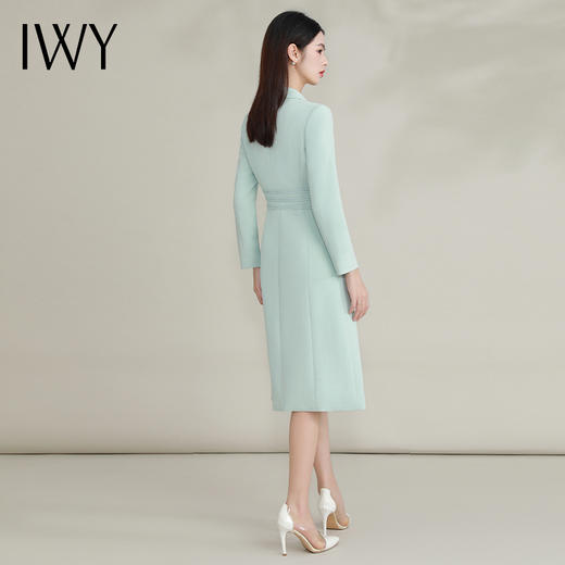IWY/蓝绿色高端连衣裙女新款新中式国风西装裙气质通勤职业装FYQ208 商品图3