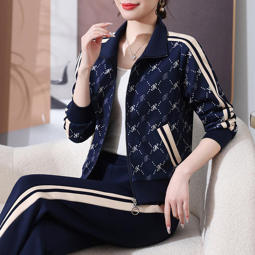 SP55-6201 中老年运动套装女春秋冬2024新款时尚气质显瘦50岁女人外套妈妈装 商品图2