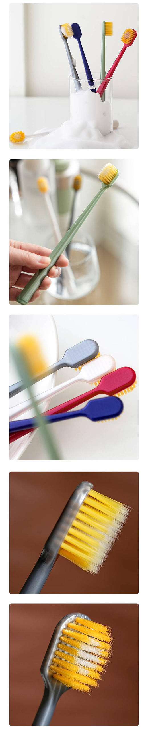 【限时抢购】【自主产品】 成人护龈宽头中毛+软毛深层清洁牙刷（5支✖️4组）180A125001 商品图2