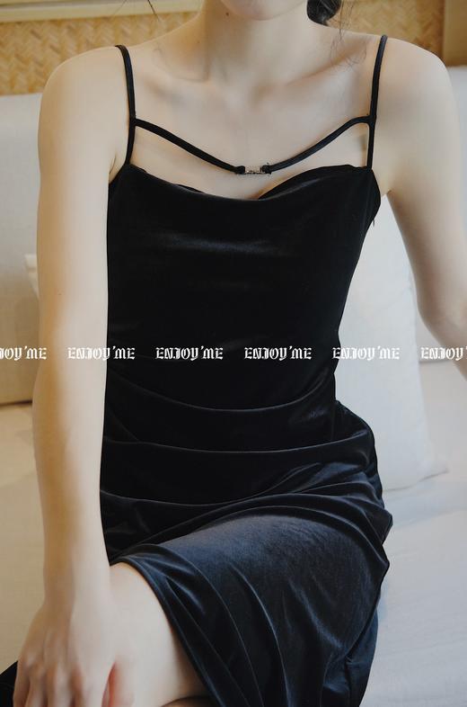 【门店同款】ENJOY秋季金属扣设计丝绒裙 154414978 商品图1