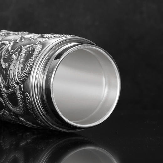 子佩集S999银【六龙泳舞】杯摆件【DLBJB025-100】纯银内胆-小号泡茶杯2401 商品图7