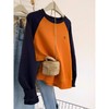 春秋新款【紫色拼接 撞色圆领套头卫衣女】小个子 休闲显瘦上衣 商品缩略图6