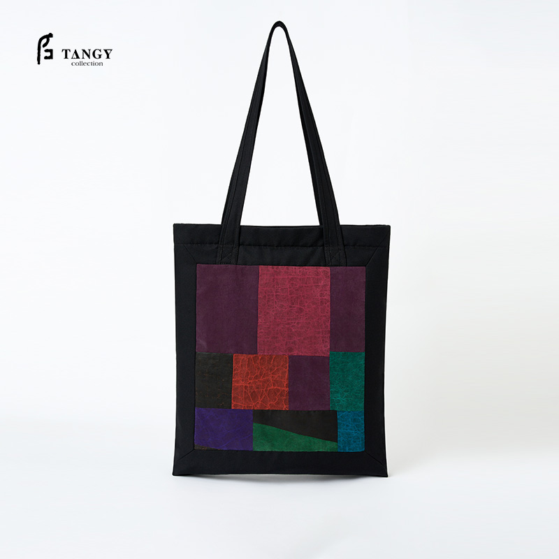 TANGY Collection天意精品2024春季新品莨绸香云纱拼接手提包单肩包 L241403