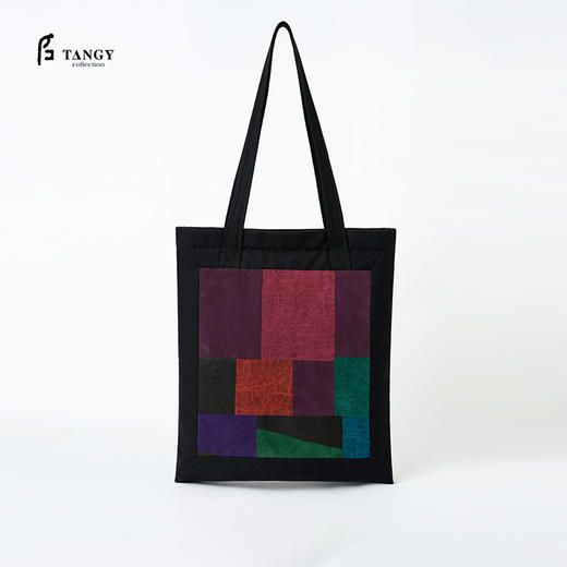 TANGY Collection天意精品2024春季新品莨绸香云纱拼接手提包单肩包 L241403 商品图0