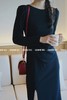 【门店同款】ENJOY秋季收腰侧开叉露肩连衣裙 154351903 商品缩略图1