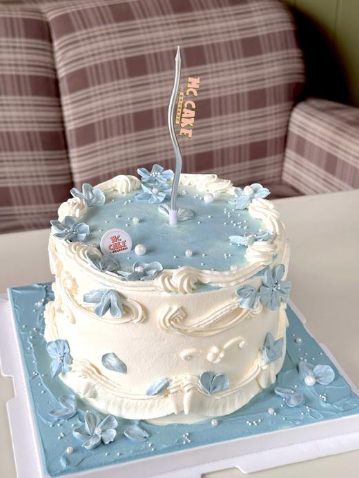 蓝色系ins 裱花蛋糕 商品图1