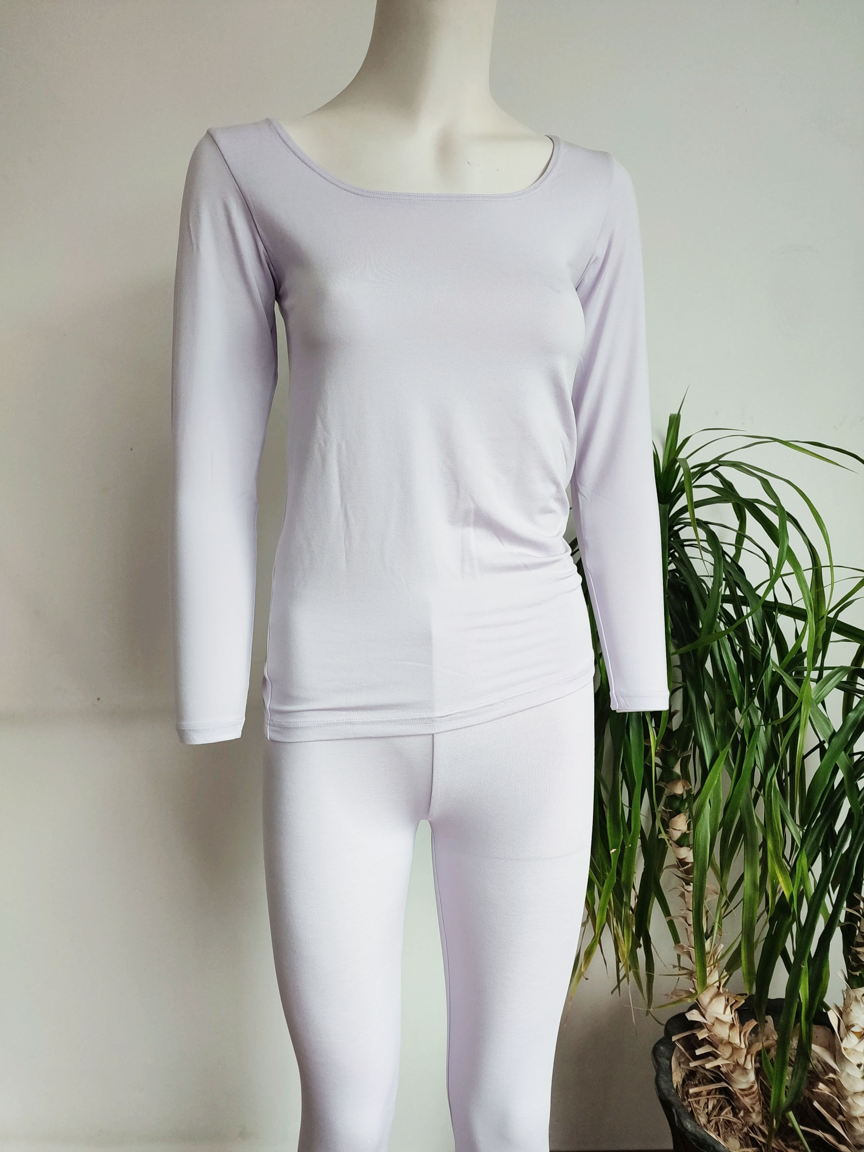 T040春秋圆领莫代尔套装