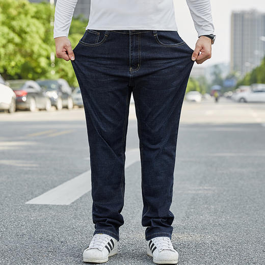 【夏季薄款】特大码【新款DMR】大依优型大码男装直筒牛仔裤弹力加肥加大号宽松长裤舒适胖子裤子夏季 商品图2