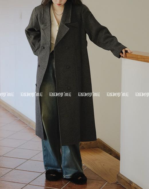 【门店同款】ENJOY冬季排扣收腰长款呢大衣 155015186 商品图2