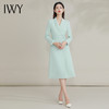 IWY/蓝绿色高端连衣裙女新款新中式国风西装裙气质通勤职业装FYQ208 商品缩略图2