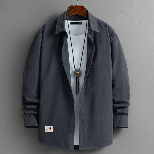 素色全棉工装衬衫休闲外套（4-118） 商品图9