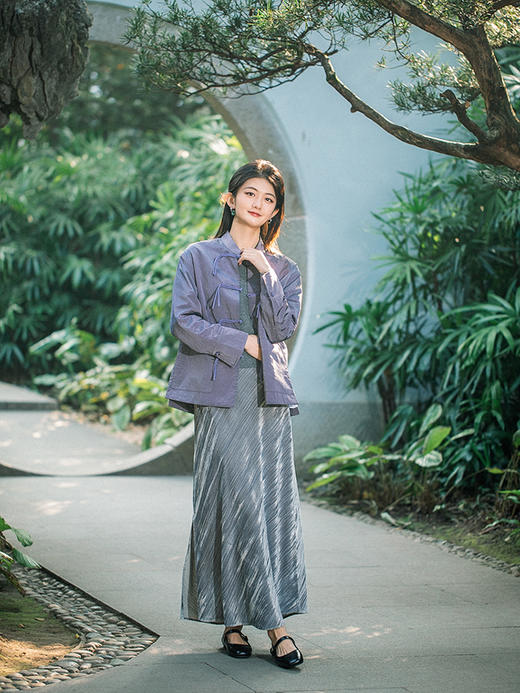 雅致月季提花 冠乐绉重工织造轻薄外套FO483323D 商品图9