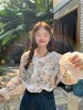 春秋季【花边拼接 木耳边碎花 长袖衬衫女】宽松立体 可爱小熊 甜美减龄花边上衣 商品缩略图1