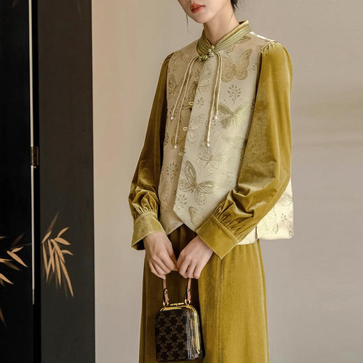 裁缝学苑AS181新中式马甲连衣裙纸样中国风女装改良复古旗袍丝绒裙子套装样板 商品图2