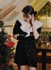 【门店同款】ENJOY冬季翻领亮片套袖礼裙 155417652 商品缩略图3