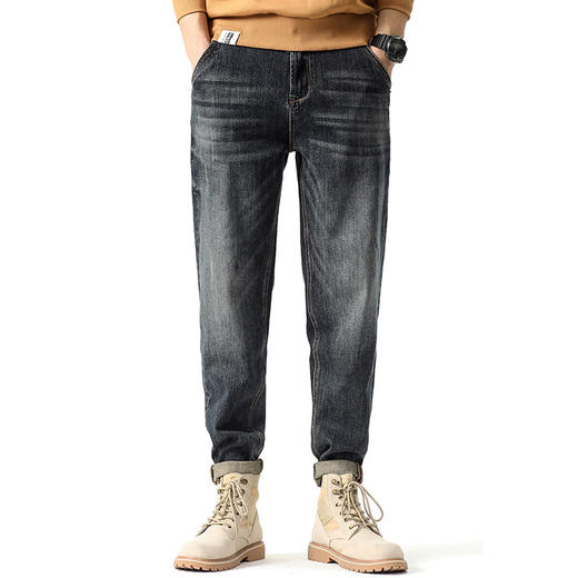 【新款DYG】大依优型大码牛仔裤小脚长裤男舒适弹力休闲简约百搭加肥加大男装潮款 商品图1