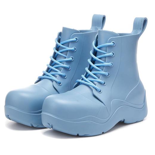 【48小时发货】韩系增高防水雨靴女款系带时尚外穿短筒水鞋耐磨厚底防滑女鞋 商品图4