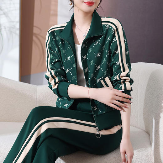 SP55-6201 中老年运动套装女春秋冬2024新款时尚气质显瘦50岁女人外套妈妈装 商品图1
