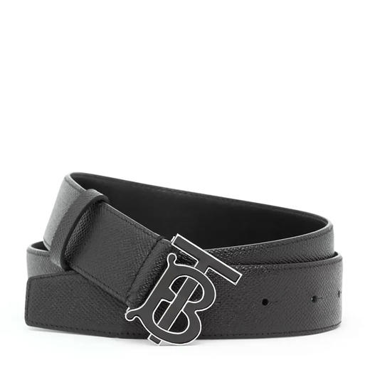 BURBERRY 巴宝莉 男士TB专属标识图案粒纹皮革腰带 黑色 8024167 A1189 商品图0