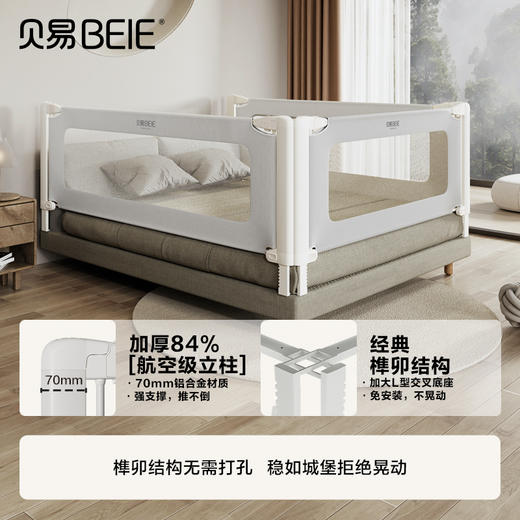 【限量秒杀】贝易床围栏宝宝防摔婴儿防掉床上儿童床护栏围栏床边防护栏一面【注意：全新正品，仅限这几个款式。选项是：单片装，需要几面下单几面，会员下单：2面装送绑带，3面装送绑带+防撞棉 】 商品图3