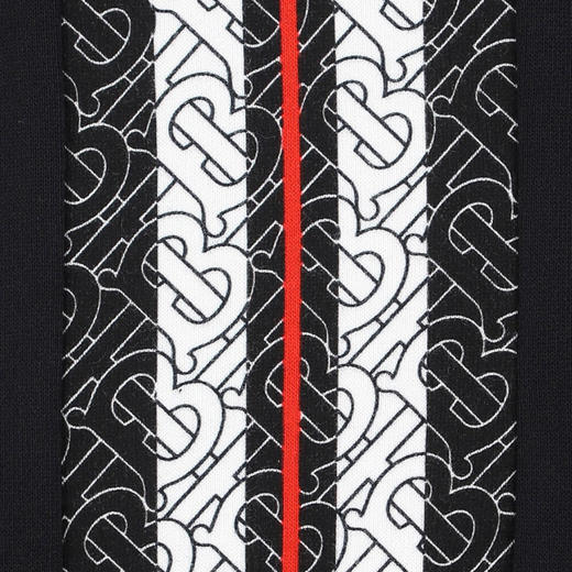 BURBERRY 巴宝莉 男士TB专属标识条纹印花棉质运动针织衫 黑色 8026939 A1189 商品图2
