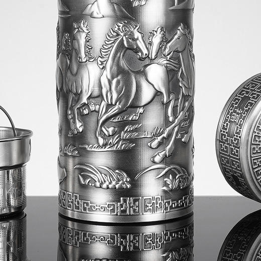 子佩集S999银【马到成功】杯摆件【DLBJB027-150】纯银内胆泡茶杯2401 商品图2